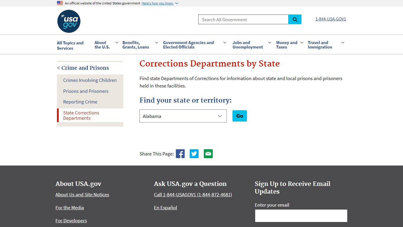 Corrections Departments by State | USAGov