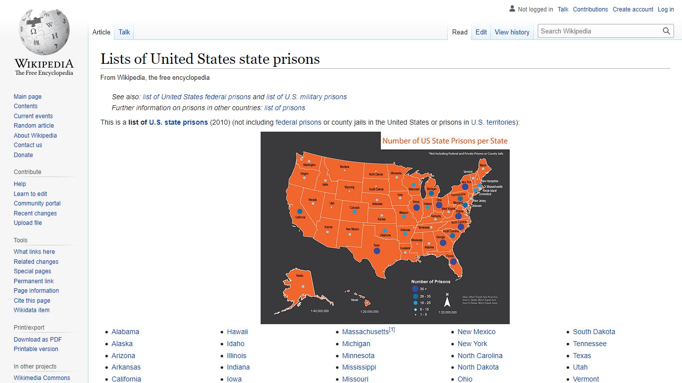 Lists of United States state prisons - Wikipedia